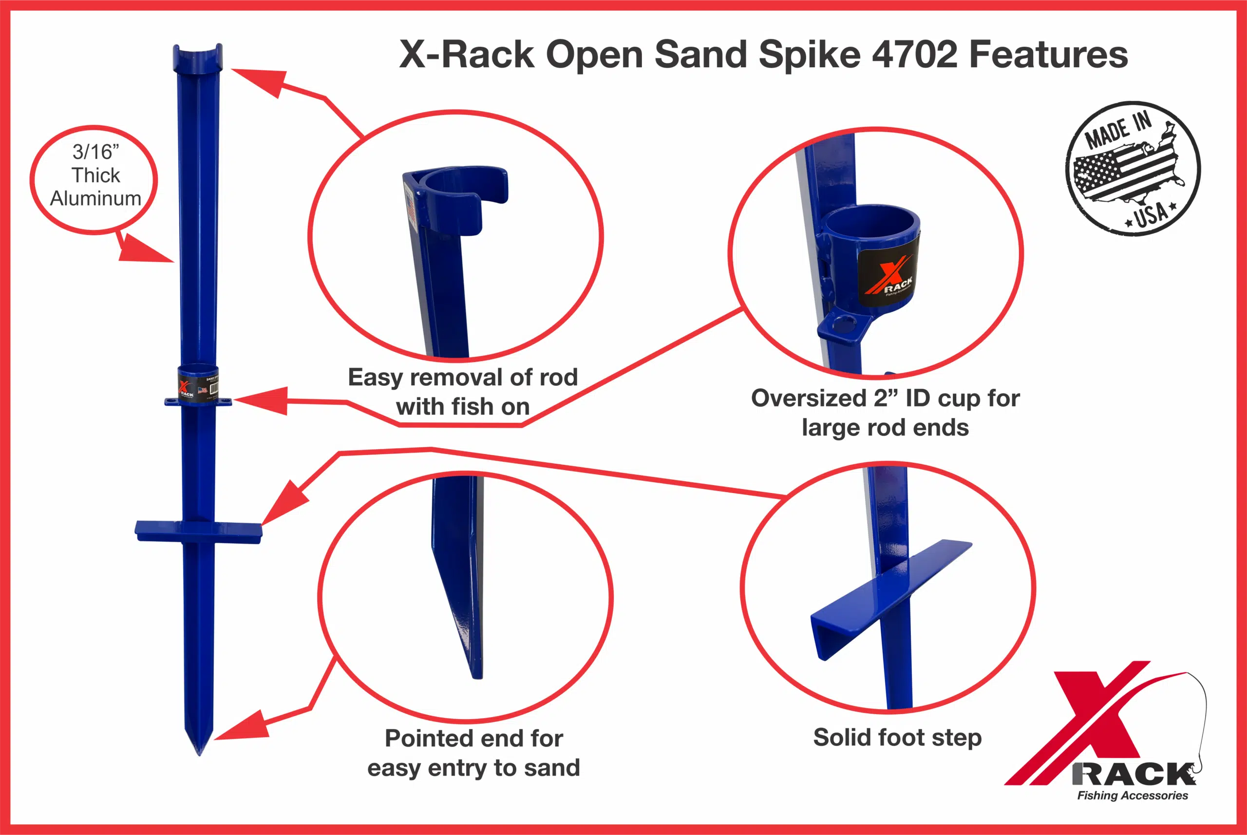 Open Style Sand Spike Fishing Rod Holder 47 - X-Rack