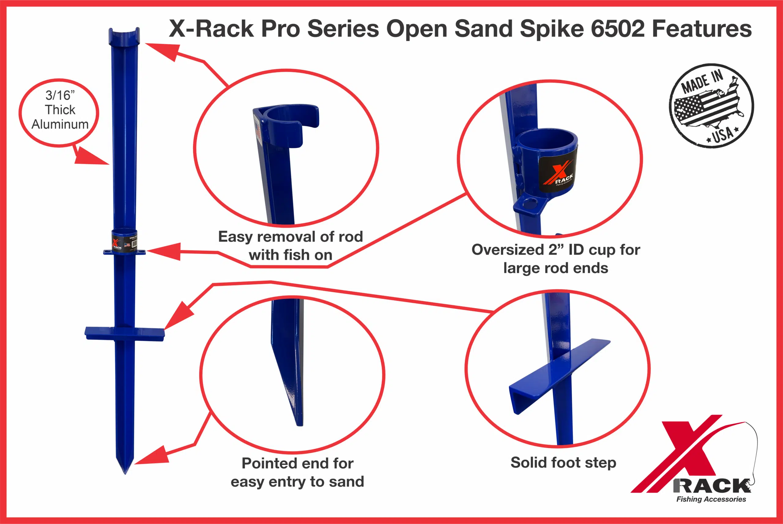 Pro Series Open Style Sand Spike Fishing Rod Holder 65 - X-Rack