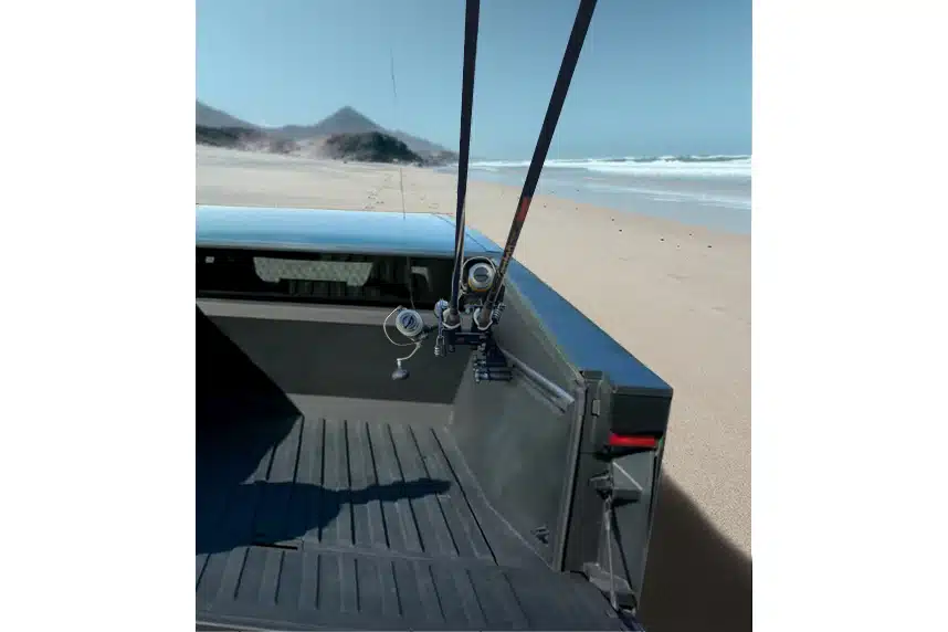 X-Rocket Fishing Rod Holder for Tesla Cybertruck Bed Rail Mount